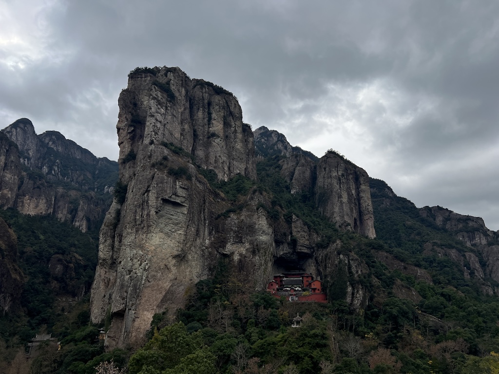 此处插入图片：远处的红色寺庙